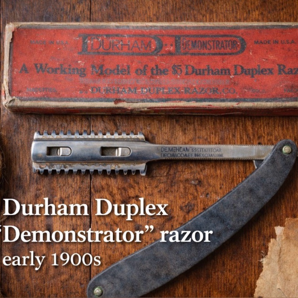 ✨ Rare Antique Durham Duplex “Demonstrator” Razor – c.1907–1915 – Original Box ✨